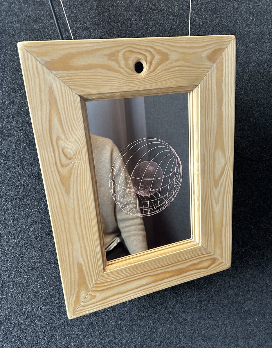 The Magic Mirror prototype in use, viewed at an angle